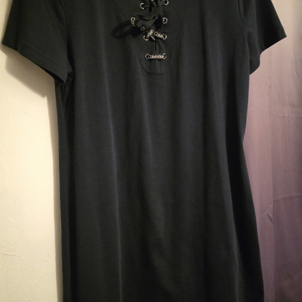 Calvin Klein Black Lace-Up Dress